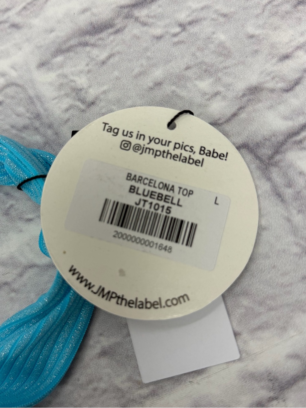 JMP The Label Barcelona Bikini Top in Bluebell Sz L EUC Beach Resort Pool Swim - Picture 11 of 16